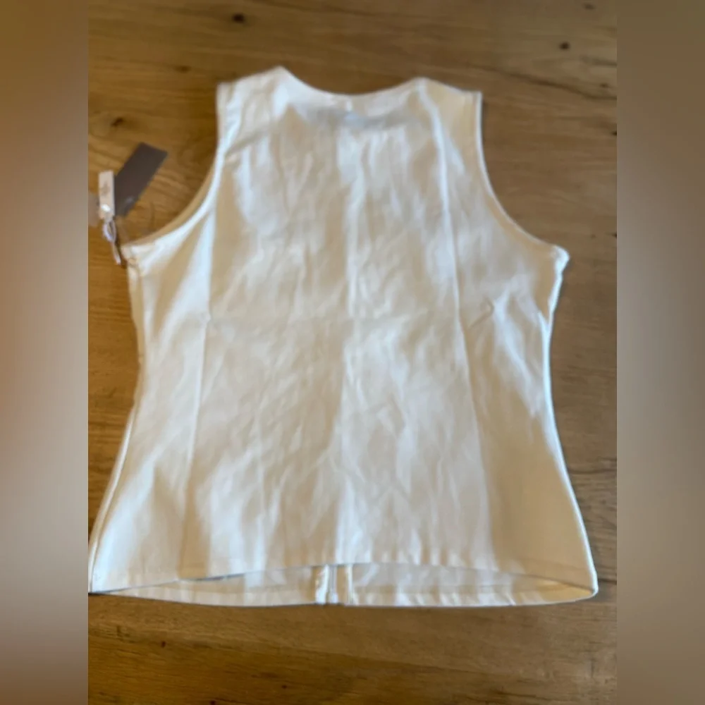 Melograno Full Zip Sleeveless Tunic‎ Top Ivory Women’s XL NWT